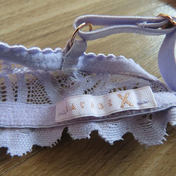 SAVAGE X FENTY Not Sorry Unlined Lace Balconette Bra in Purple Lavender Size 32C - Picture 14 of 14